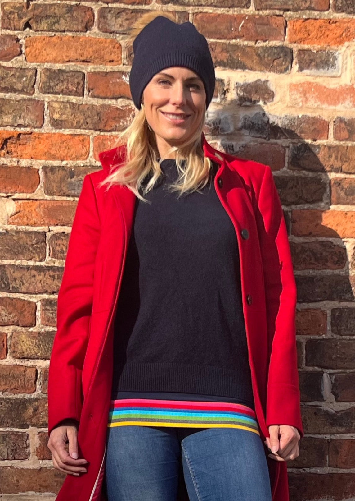 Navy & multicolour striped band