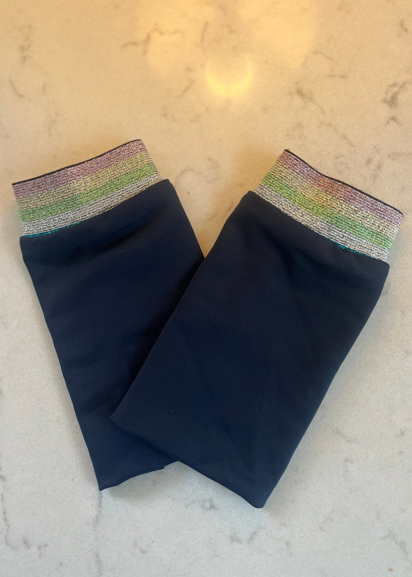 Navy pink gold green & silver sparkly cuffs