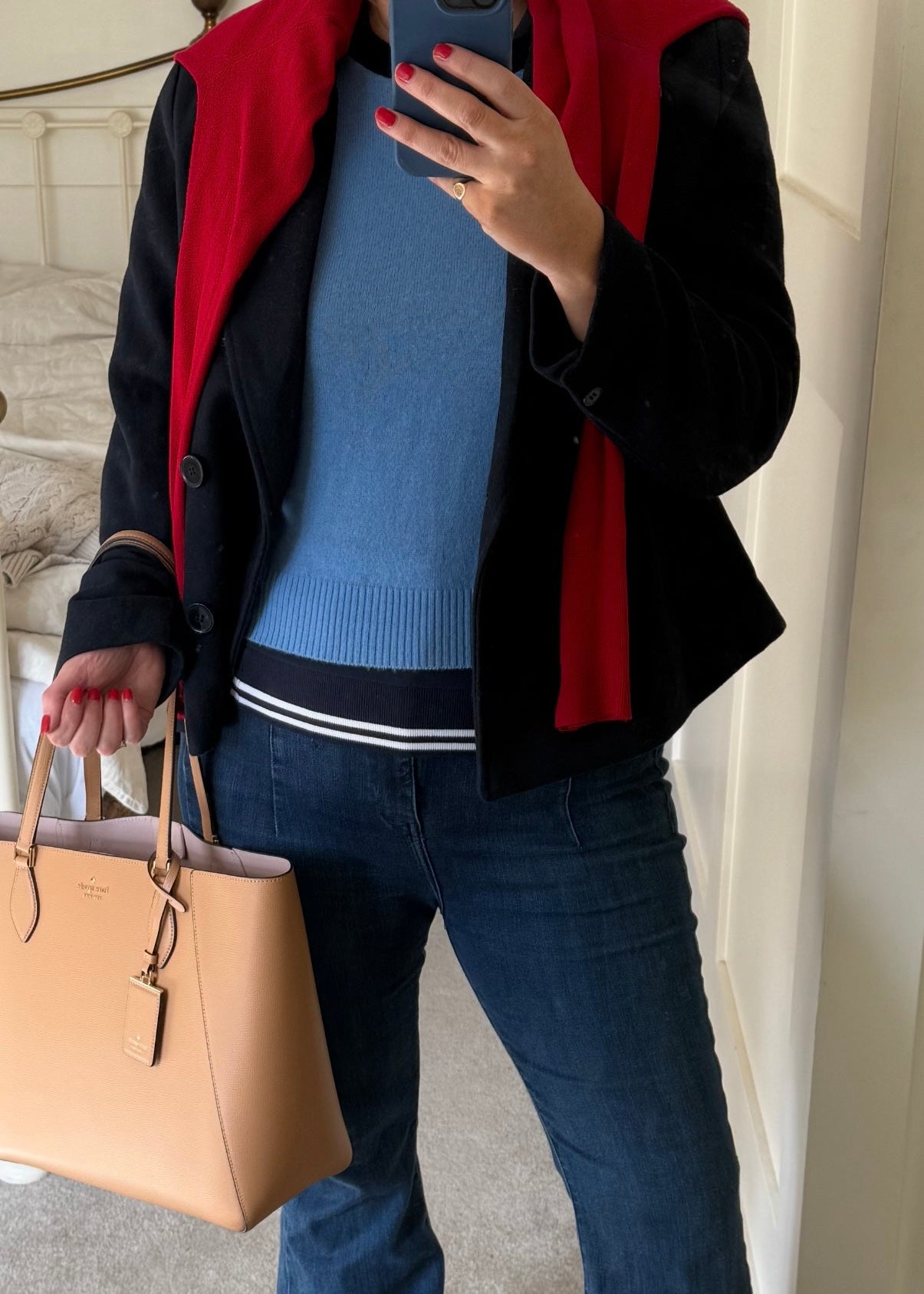 Navy & white striped band