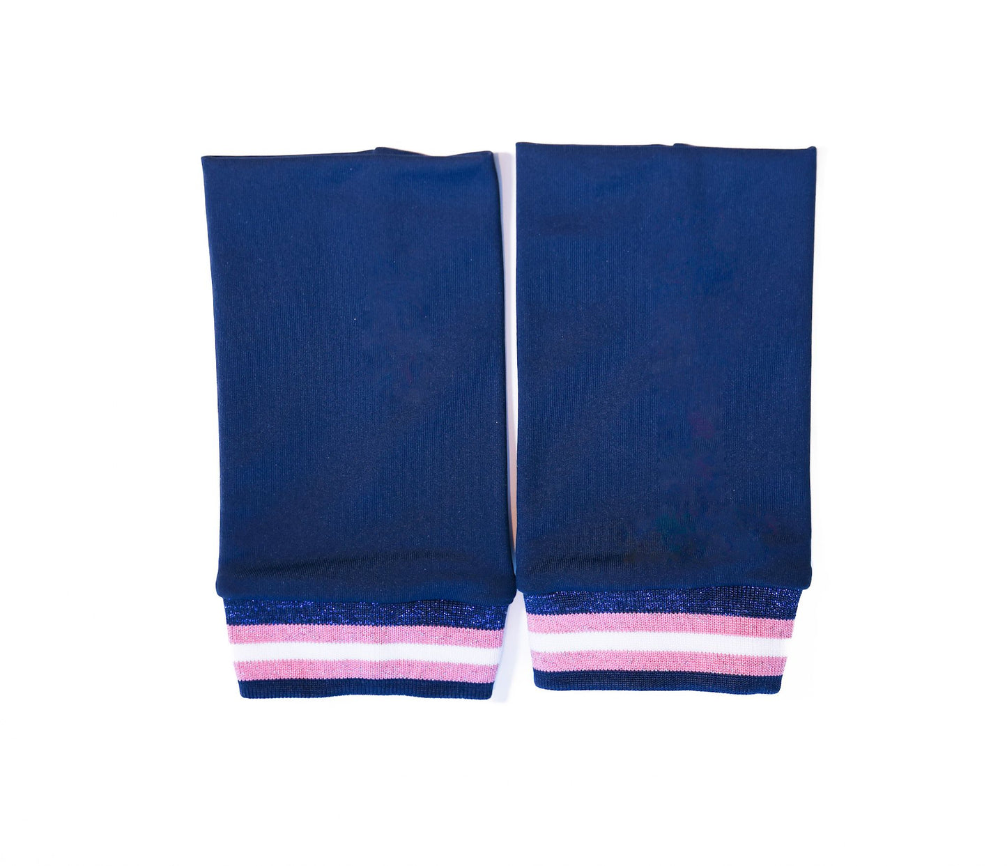 Blue pink silver & white striped sparkly cuffs