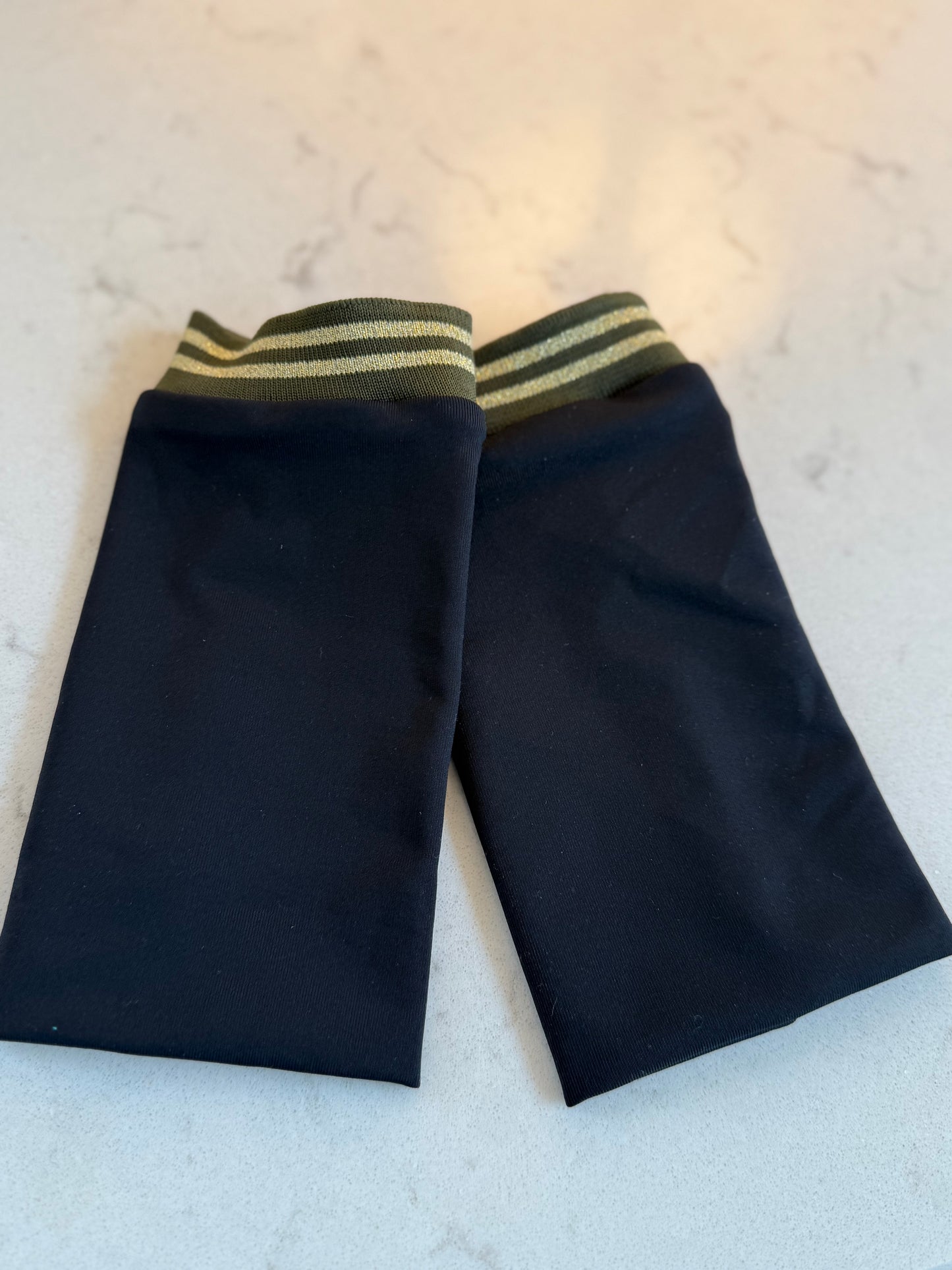 Black, green & gold sparkly cuffs
