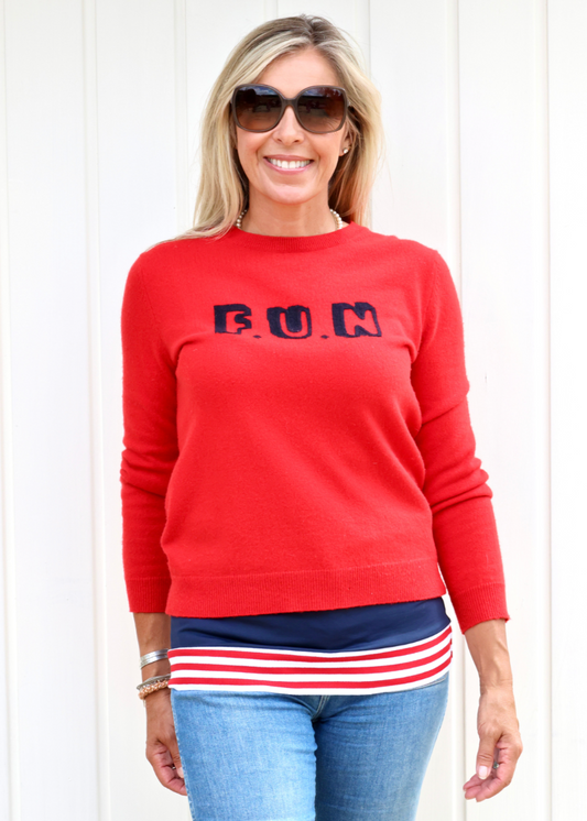 Navy red & white striped band