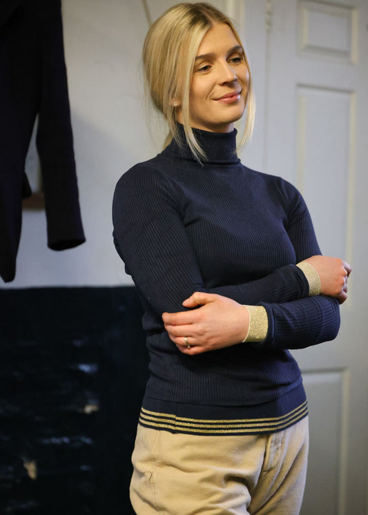 Navy and gold band