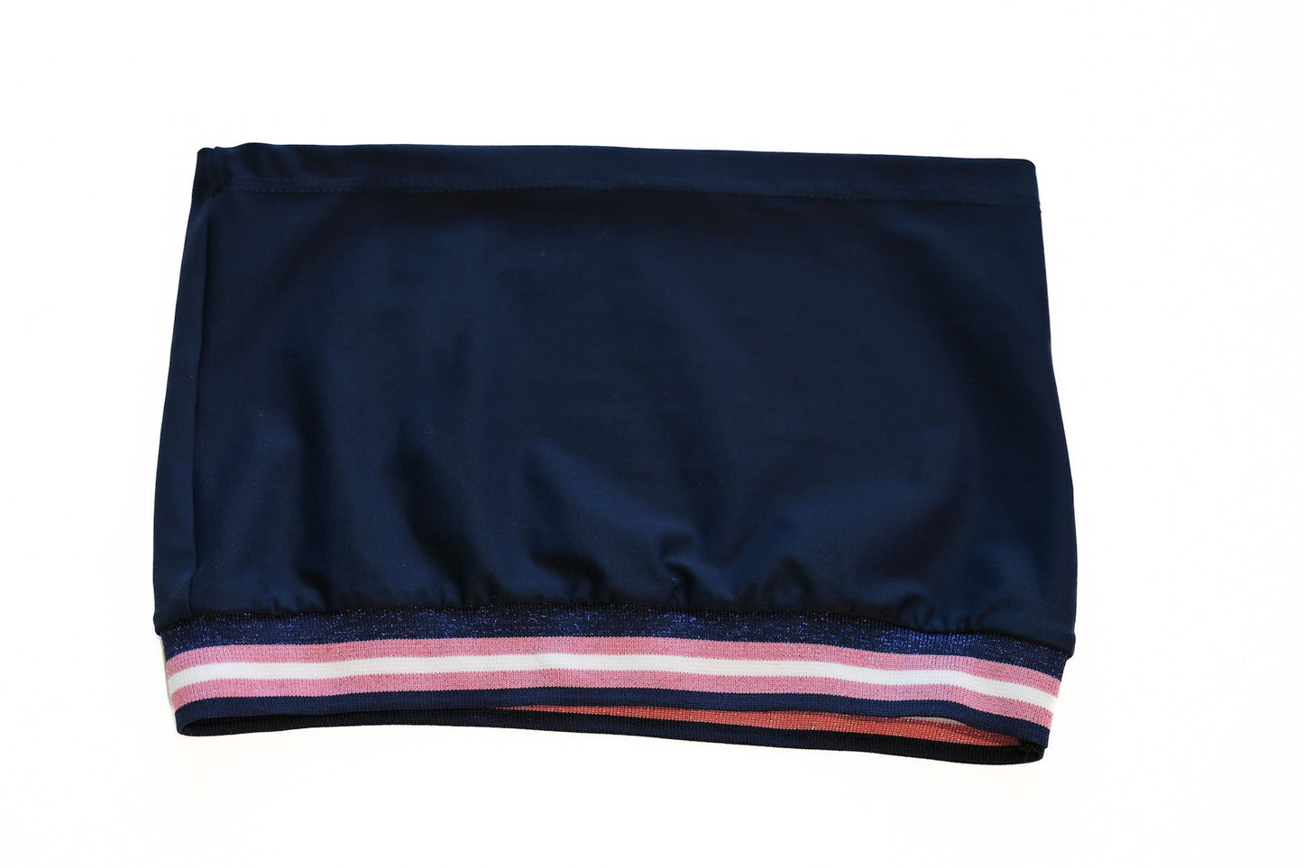 Blue and pink, silver and white sparkly striped band